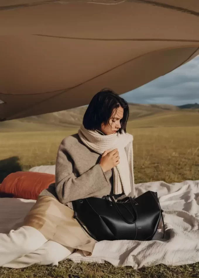 Cyme Edition  Textured Black with Ecru Stitching