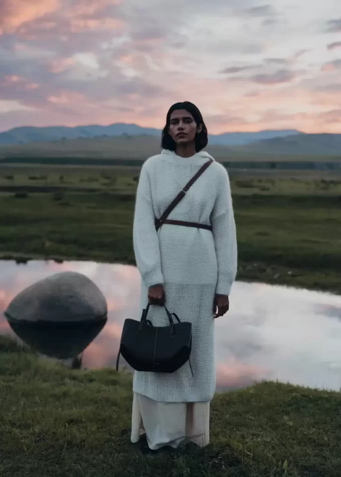 Cyme Mini Edition  Textured Black with Ecru Stitching