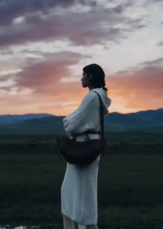 Cyme Mini Edition  Textured Black with Ecru Stitching