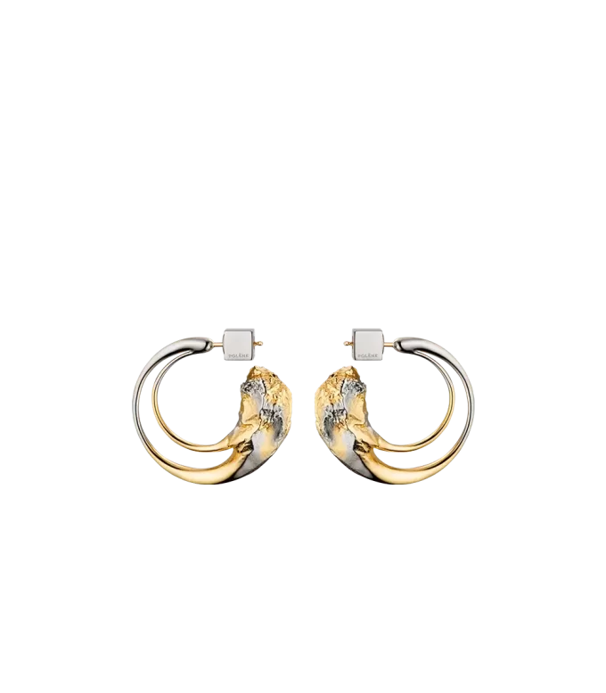 Eroz Hoop Earrings Edition  Duo palladium with 24 carat gold plating