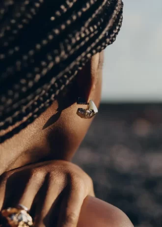 Eroz Stud Earrings Edition Duo palladium with 24 carat gold plating Eroz Stud Earrings Edition Duo palladium with 24 carat gold plating