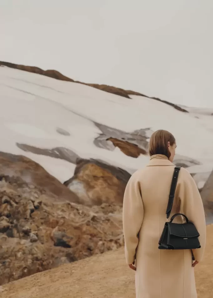 Mokki Edition  Textured Black with Ecru Stitching