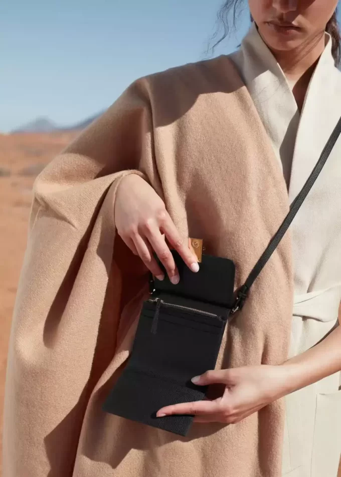 Numéro Sept Crossbody Wallet Edition  Textured Black