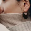 Éole Slim Hoop Earrings Edition  Black Leather