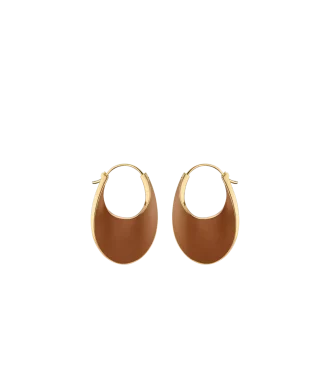 Éole Slim Hoop Earrings Edition Camel Leather Éole Slim Hoop Earrings Edition Camel Leather