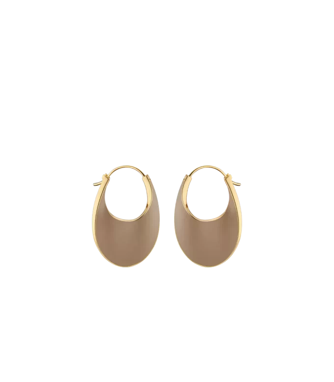 Éole Slim Hoop Earrings Edition Taupe Leather Éole Slim Hoop Earrings Edition Taupe Leather